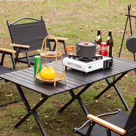 户外折叠桌子便携式露营桌椅套装，野营野餐装备用品，蛋卷桌方桌餐桌