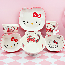 五和hellokitty哈喽凯蒂猫三丽鸥KT餐具可爱卡通儿童宝宝女生饭碗