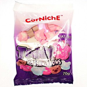 菲律宾进口 糖果可尼斯泰迪棉花糖70g/袋 儿童办公