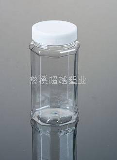 400g透明八角蜂蜜瓶 塑料瓶 PET塑料罐饼干罐(A14)