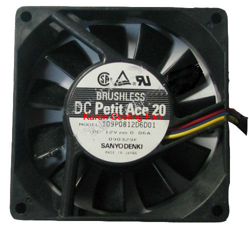 原装 SANYO 109P0812D6D01 8cm 8020 DC12V 0.06A 散热风扇