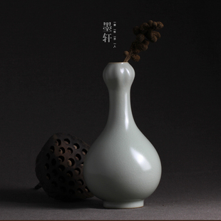 正品问鼎鼎峰汝瓷 汝窑 天青蒜头瓶（小） 景德镇高端瓷器 有折扣