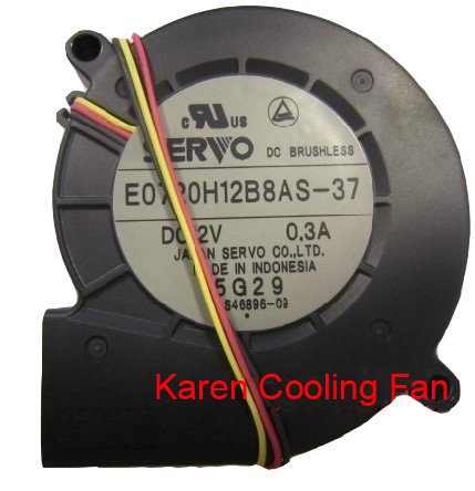 原装SERVO E0720H12B8AS-37 DC12V 0.3A 7cm 鼓风机 涡轮风扇