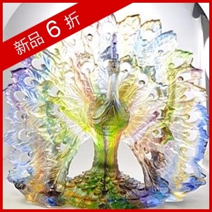摆件琉璃孔雀开屏打折包邮