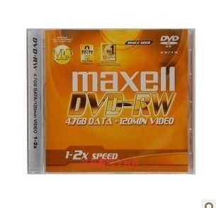 Maxell麦克赛尔 万胜DVD-RW 2速(单片)刻录盘 可擦写 空白光盘DVD