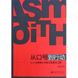 从口号到行动——A.O.史密斯公司的文化建设之路杨东涛北京大学9787301168318