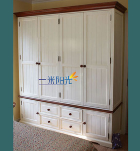 北京实木家具定制 实木家具 美式乡村 地中海风格 四门衣柜特价