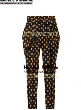 原单圆点中腰小脚哈伦裤