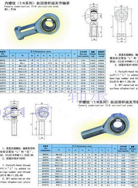 内外螺纹杆端关节轴承/SA8T/K POSA8。