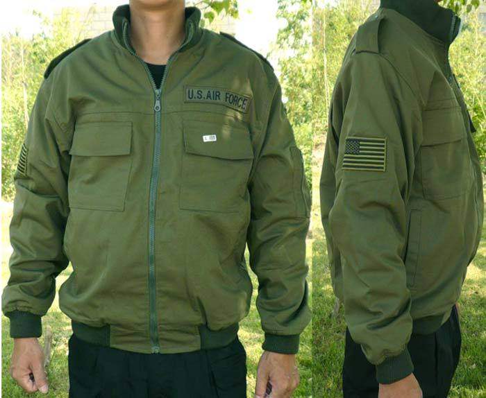 军迷美国101空降师飞行夹克甲克休闲外套上衣秋冬季军绿立领男款
