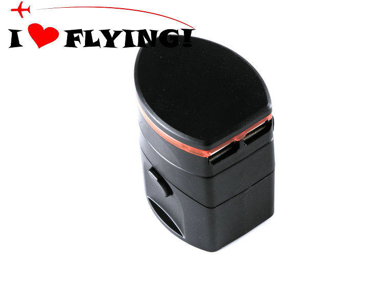 我爱飞行|全球通带双USB旅行转换插座 万能旅行转换插头