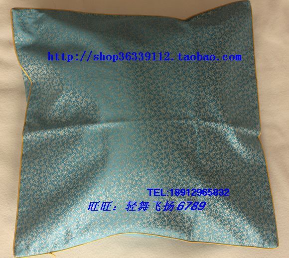 真丝新品 南京云锦研究所 吉祥云锦 蓝色花纹抱枕套/靠垫套现货