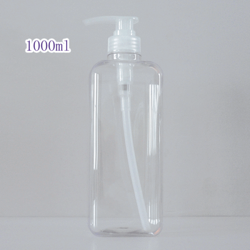 1000ml 方透 透明鸭嘴      发水瓶 沐浴露瓶乳液压泵 纯露瓶