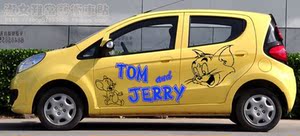 汽车贴纸拉花 全车贴 整车贴 熊猫  奔奔 mini 猫和老鼠TOM&jerry