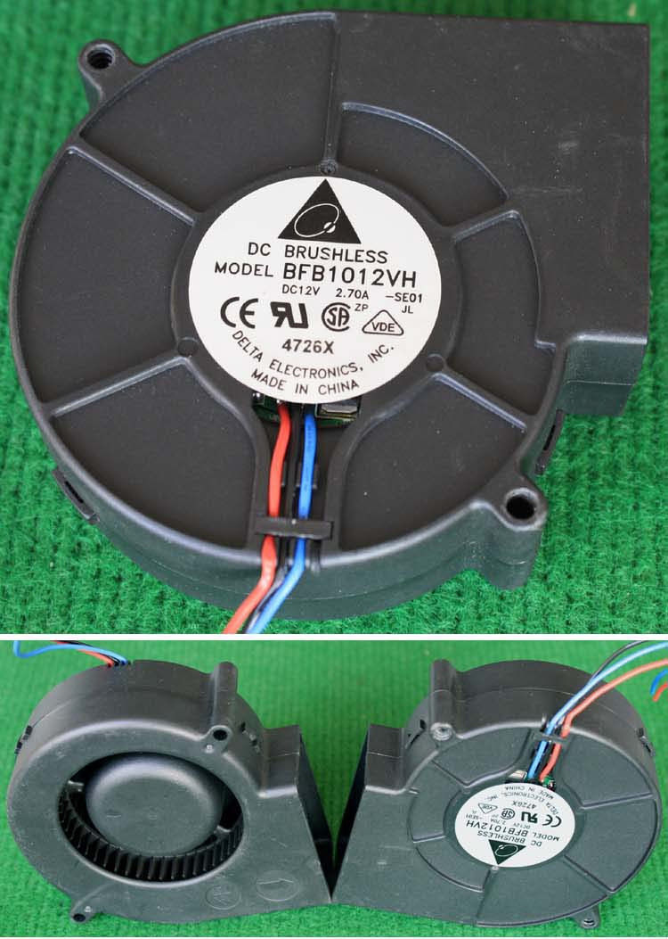 台达 BFB1012VH 涡轮风扇 鼓风机 滚珠轴承 12V 2.7A 大风量