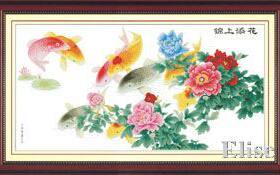 包邮空白布画格版清仓爱丽丝十字绣中国风ZF056锦上添花161*86