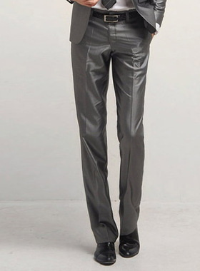 韩版男士修身长裤 直筒裤 男装休闲西裤 银灰色裤子 K01