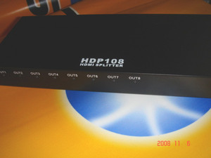 仝丽hdp108 hdmi分配器 1进8出 高清视频分频器分支器3c数码配件