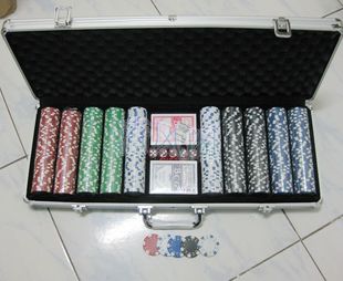 麻将扑克用品 清风阁 配贴膜有面值筹码 500PC筹码 套装