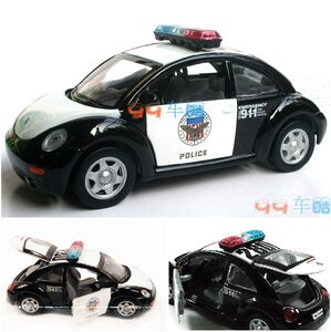 升华经典结实正版 1:32 大众甲壳虫警车 三开门 合金汽车模型玩具