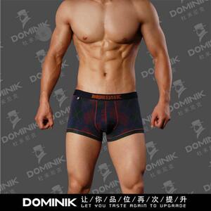 Fashion国度男士内衣DOMINIK杜米尼克菱形印花棉莱卡平角内裤3070