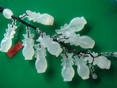 龙黄、龙玉、黄蜡石天然A货平安瓶挎包串9