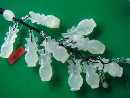 龙黄、龙玉、黄蜡石天然A货平安瓶挎包串9