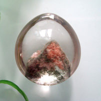 绿晶林 极美天然水晶红幽灵吊坠