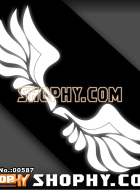 汽车踏板车贴纸3M反光贴00587翅膀对贴