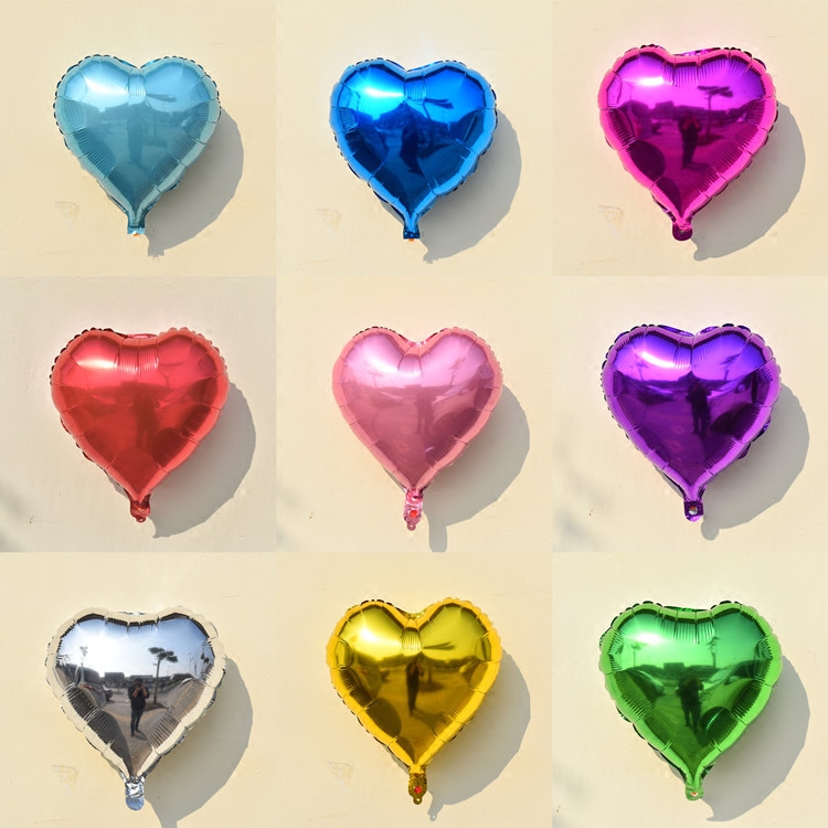 18寸10寸加厚爱心形铝箔气球求婚结婚房婚礼婚庆生日派对布置气球