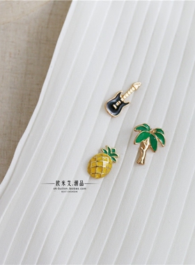 椰树菠萝胸针个性时尚度假风饰品