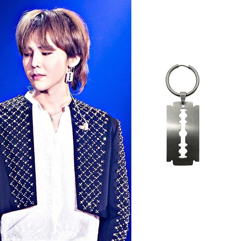 gd权志龙同款圆形刀片演唱会耳环