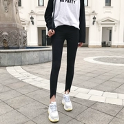 Phiên bản Hàn Quốc của quần đen co giãn chân quần legging chic chic eo cao là quần bút chì mỏng quần nữ mùa xuân hè - Quần tây thường