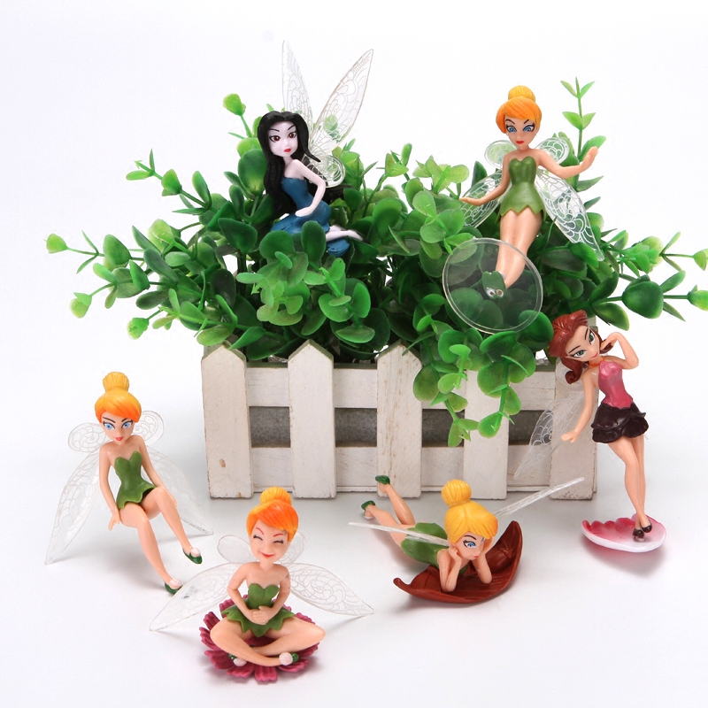 花仙子蛋糕装饰摆件女孩子生日甜品台装扮摆件蛋糕上的装饰6件套