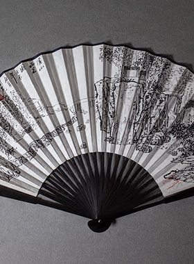 扇三 自绘扇面 国画题字 限量发售