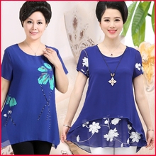 Mùa hè trung niên đồ ngủ nữ cotton lụa mẹ nightdress 20 phụ nữ trung niên loose 10 cotton dress