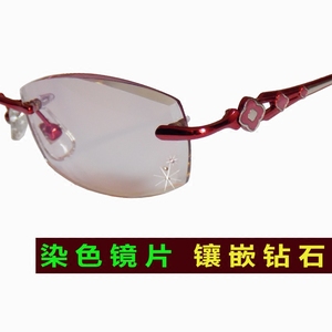 无框切边老花镜女士高清时尚超轻舒适中老年老人老光眼镜老化眼睛