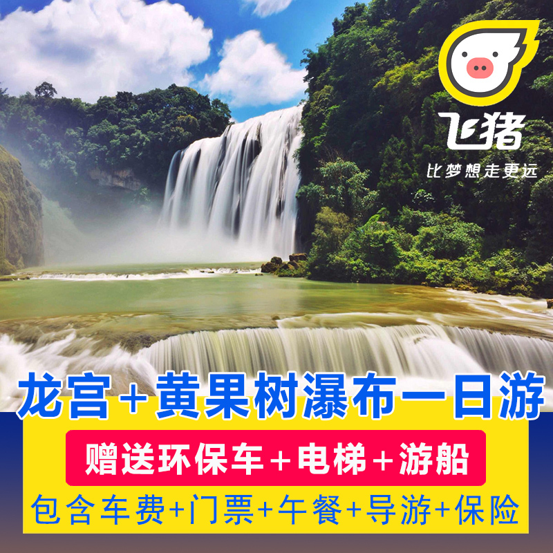 贵阳出发 龙宫+黄果树瀑布一日游 赠景区环保车+观光电梯+船票