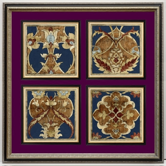 纯进口画芯美式复古奢华华丽花纹图案玄关壁炉装饰画  优雅的主题