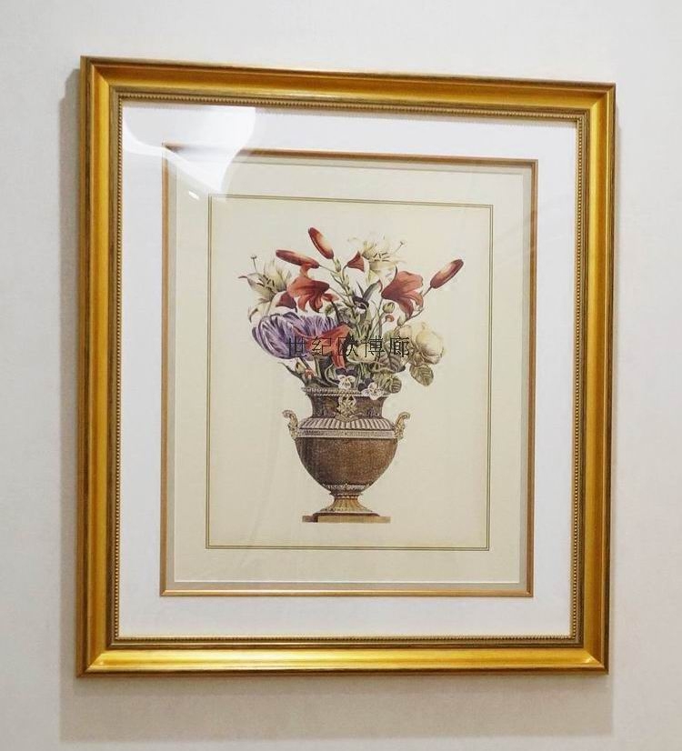 纯进口原版画芯简美式家居法式巴洛克华丽花卉装饰画