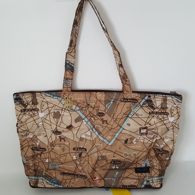 日本棕色地图购物袋旅行袋包包