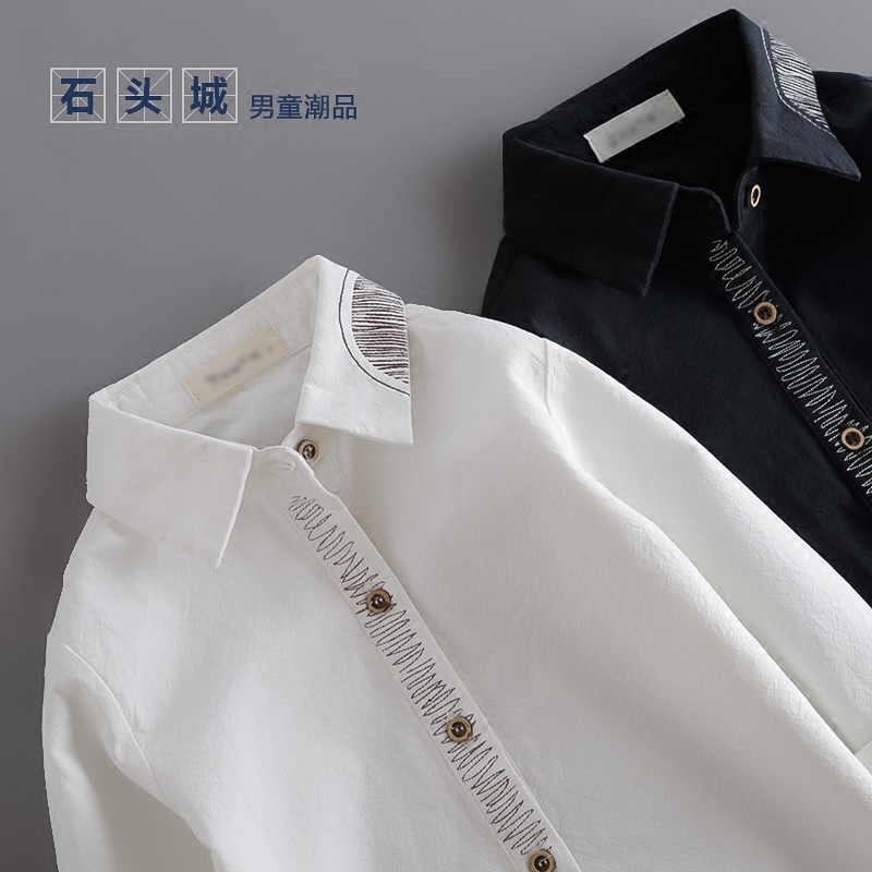 Chemise garcon à manche longue en coton - Ref 2074766 Image 1