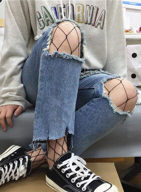 韩国少女原宿风网格丝袜连裤袜