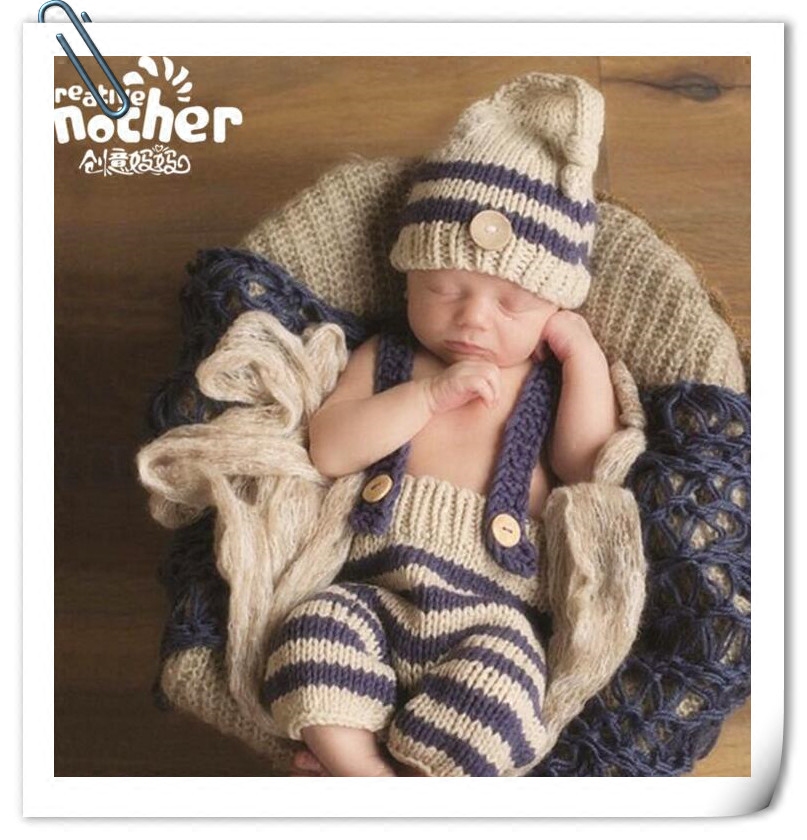 婴儿摄影服装拍照帽子背带裤