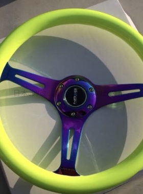 美国NRG方向盘 350mm 荧光黄 JDM USDM