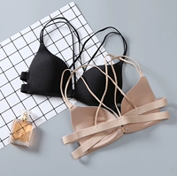 Mùa hè mỏng phần lưng áo ngực không có vòng thép đồ lót nữ nữ sinh trung học 18-19 tuổi vest chống sáng - Ống áo lót dây