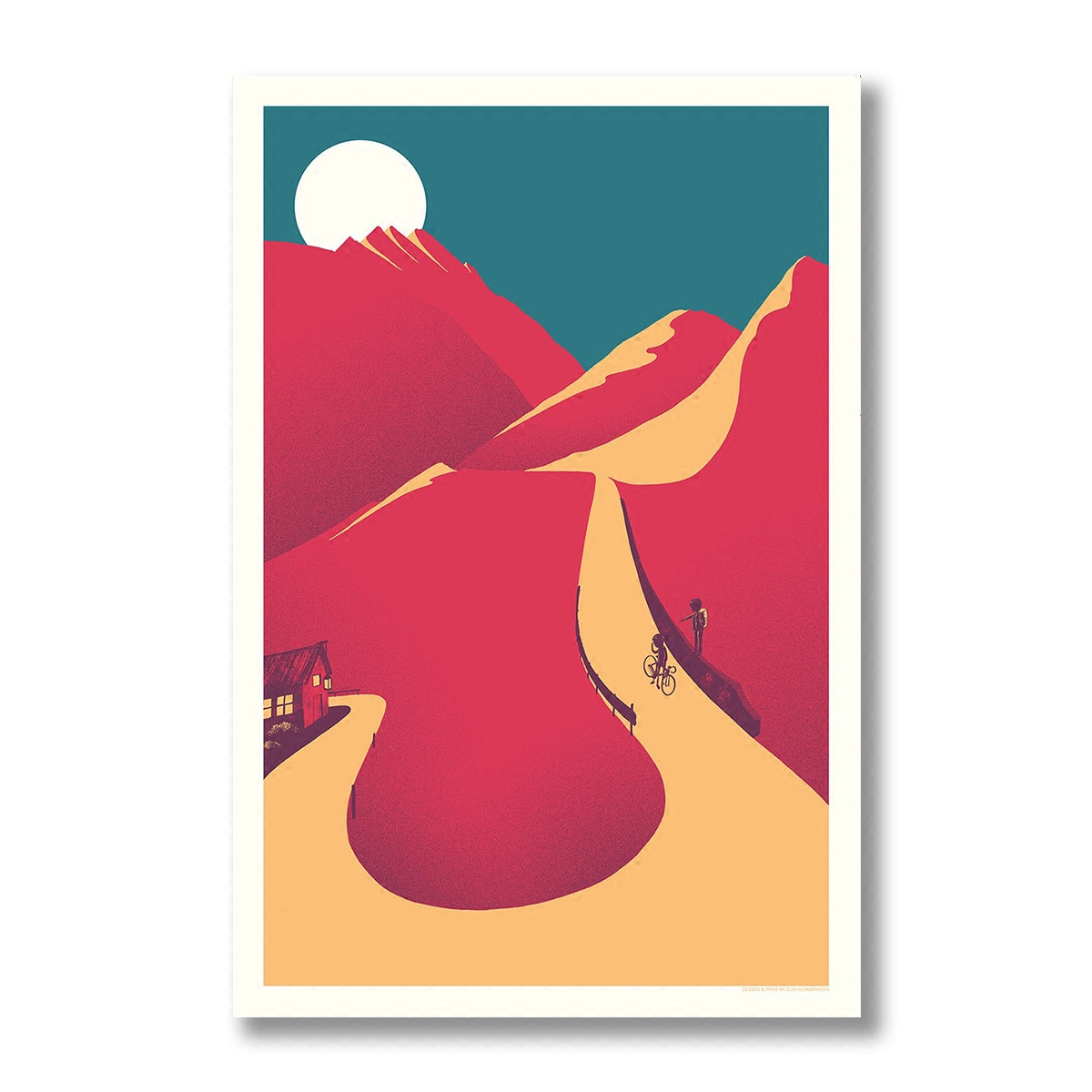 alexander hanke 德国艺术家 进口限量签名丝网版画 骑行户外童话