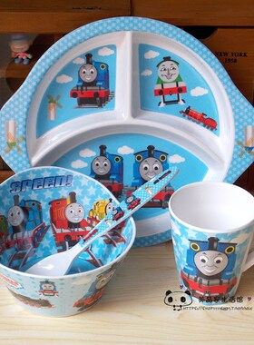 卡通托马斯仿瓷密胺饭碗水杯餐具