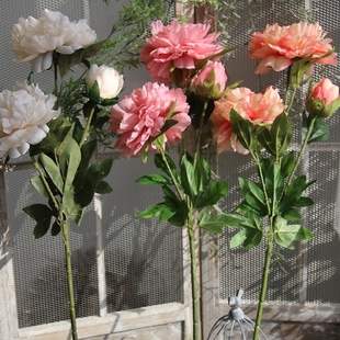 饰花 大花朵仿真牡丹花假花落地客厅酒店卧室中式 样板间假花摆设装