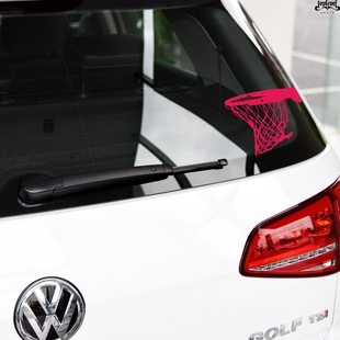 TLP镂空车贴 饰遮划痕风挡玻璃防水贴纸 NBA篮球篮筐投篮汽车装